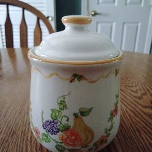 Floral Ceramic Food Storage Jar with Lid